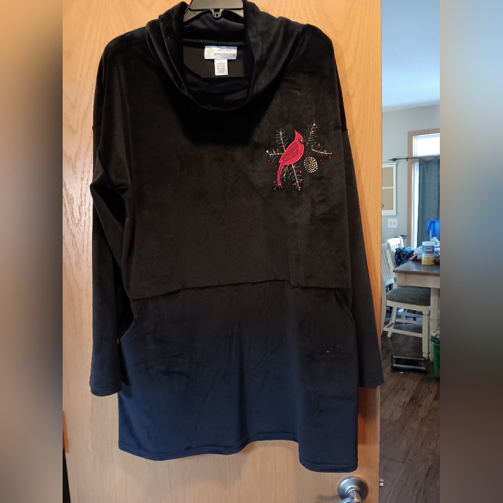 Womens Size 1XL, Natural Impressions BlackVelvet Pajama Lounge Set